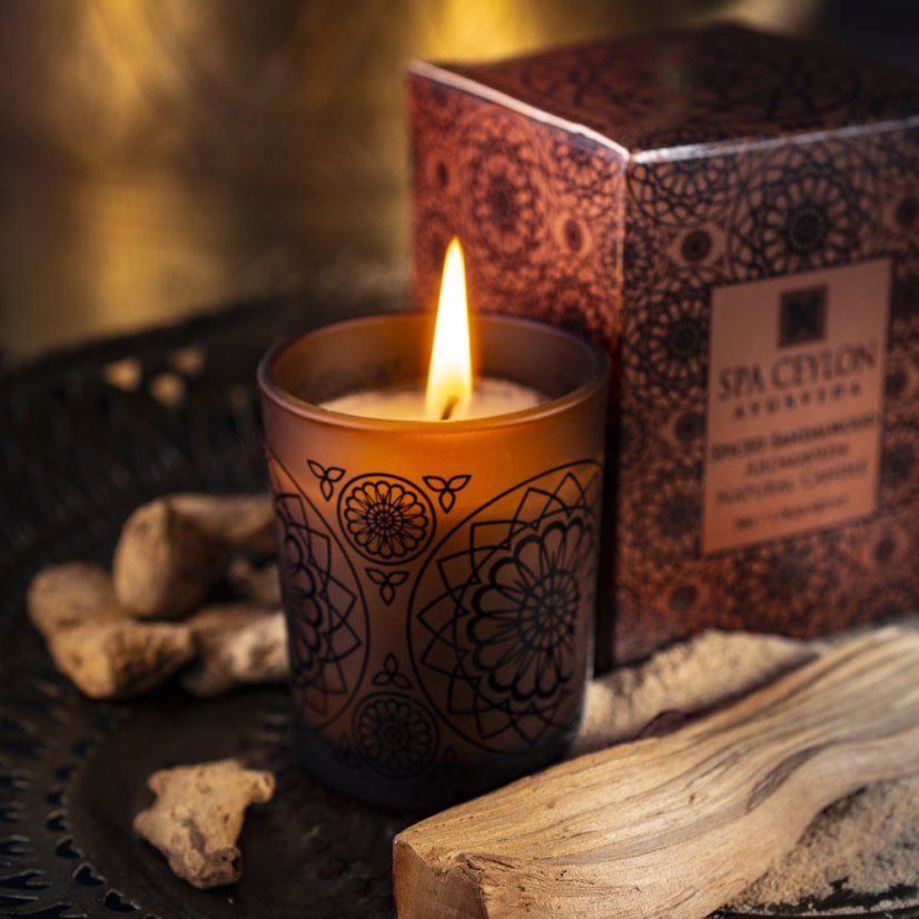SPICED SANDALWOOD Aromaveda Natural Candle 50g
