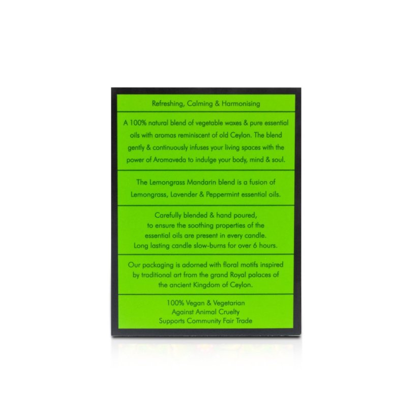 LEMONGRASS MANDARIN Aromaveda Natural Candle 50g