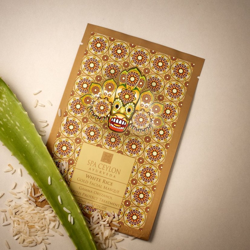 Zlatá pleťová maska s gamma-oryzanolem pro mladistvý vzhled WHITE RICE 25 g