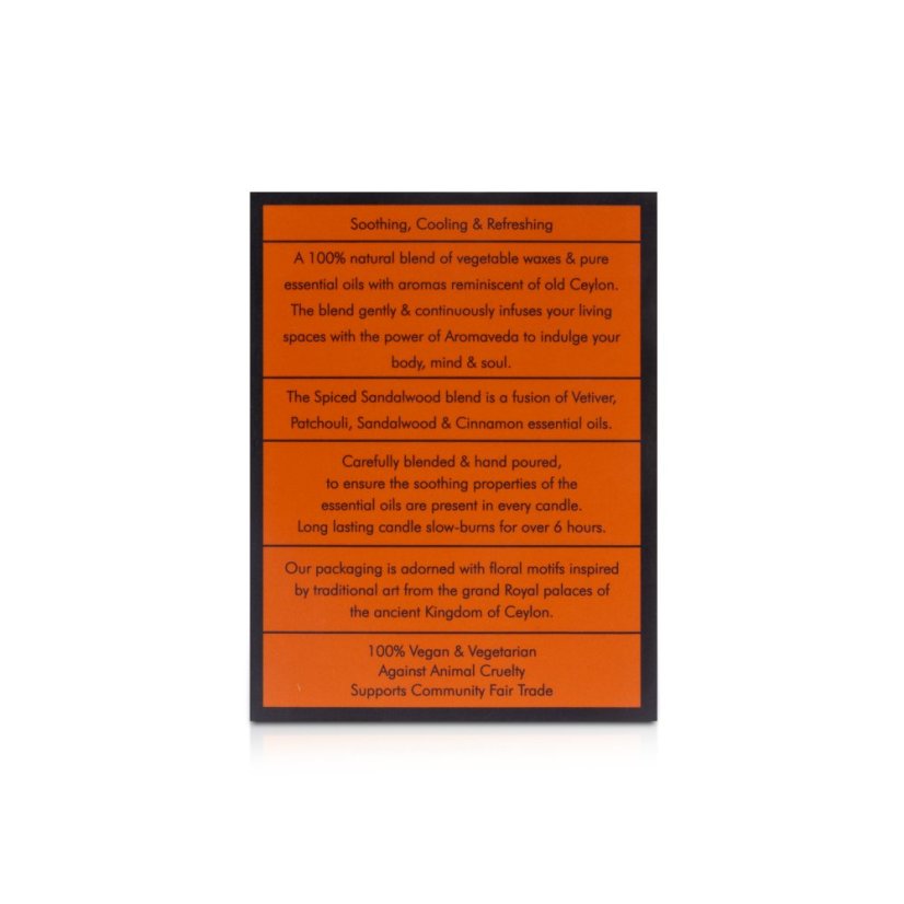 SPICED SANDALWOOD Aromaveda Natural Candle 50g